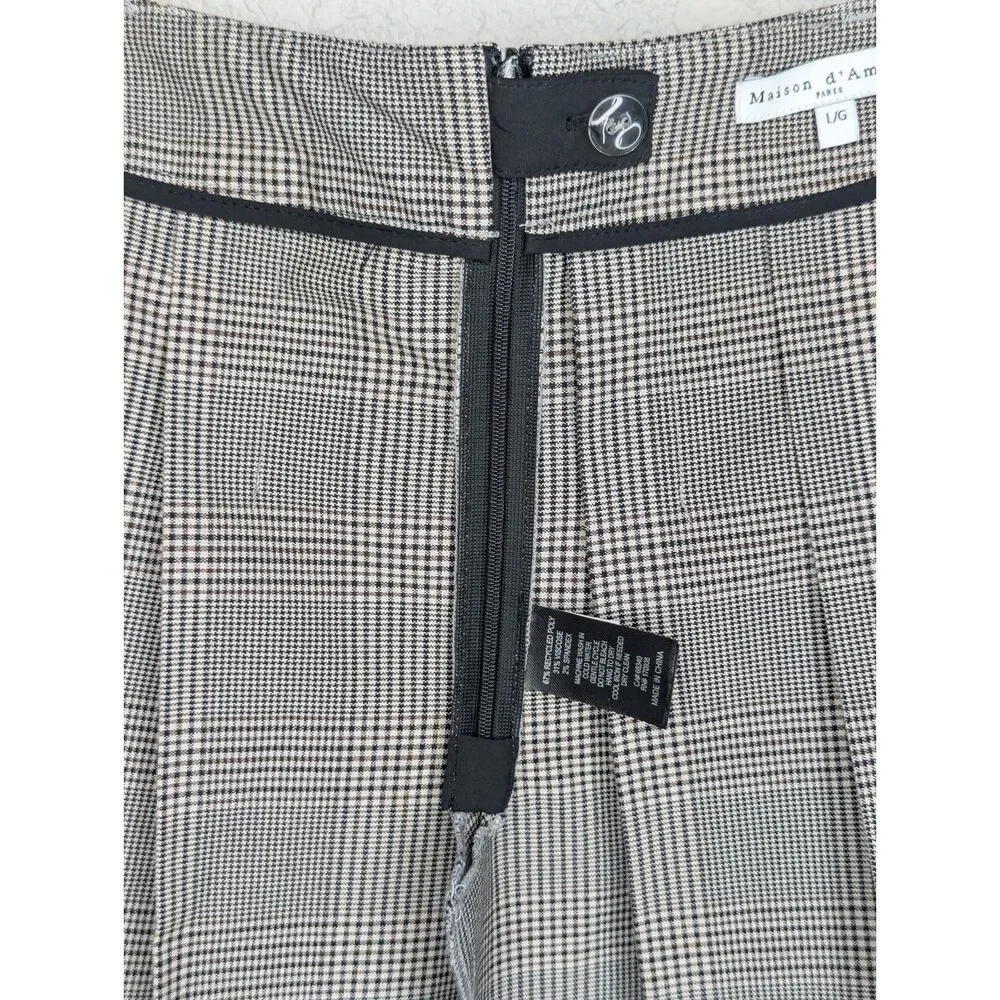 NWT Plaid Preppy Skirt Sz L Academia Brown Black Brittney Spears Pleats Y2K